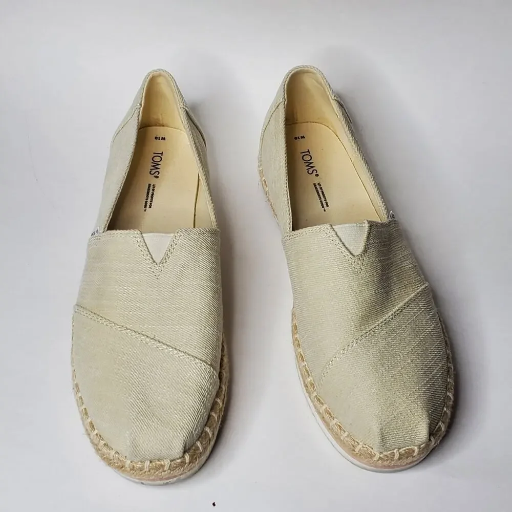 Toms Women's Alpargata Platform Espadrille Slip on Casual shoes Size 10